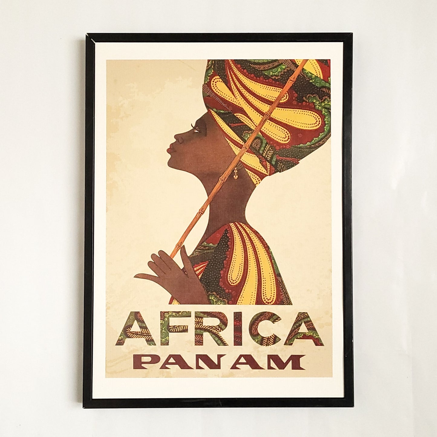 Framed poster "Africa" ​​Vintage - Pan American World Airways - 21x30 cm