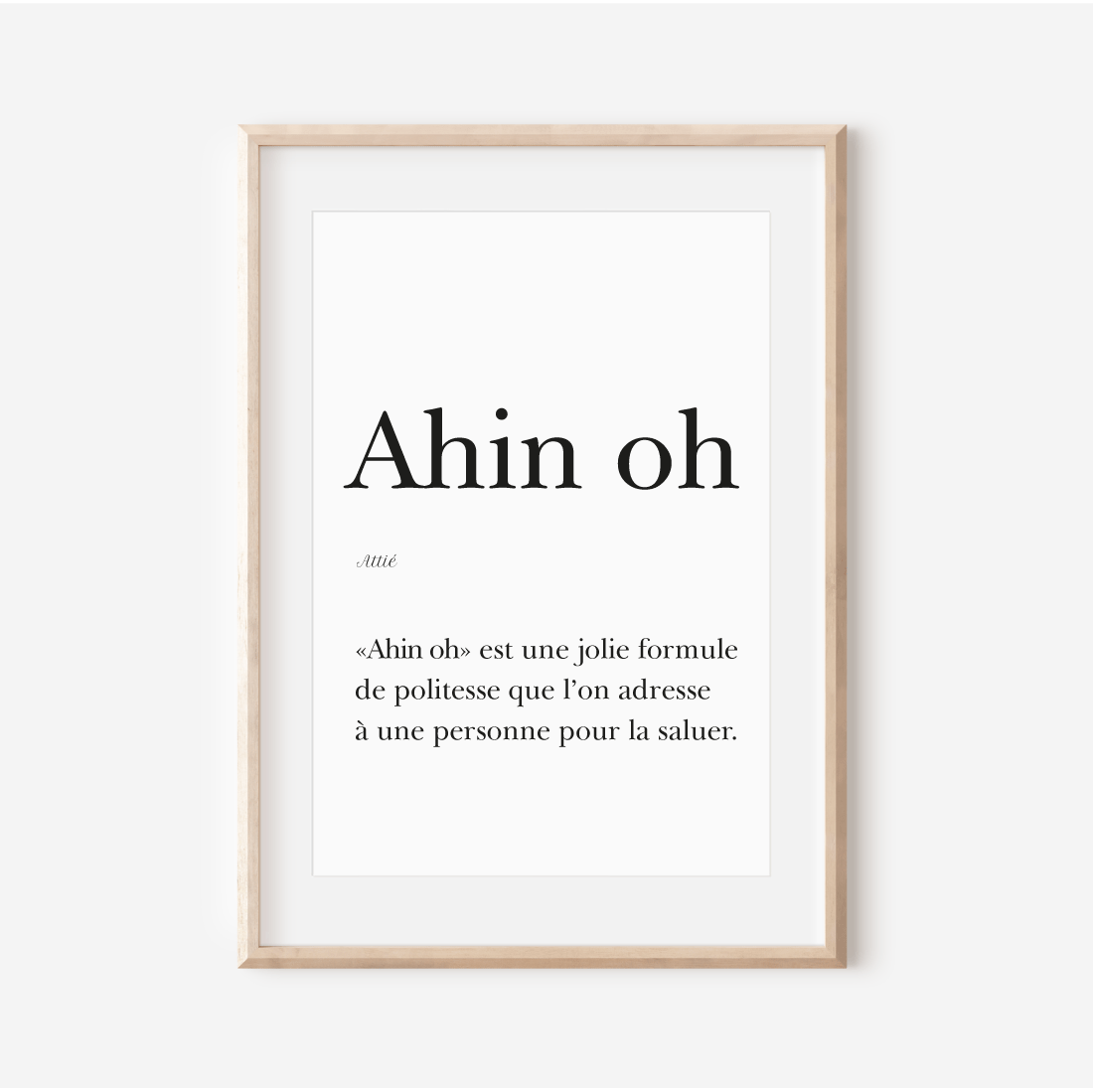 Affiche "Ahin" - "Bonjour" en Attié