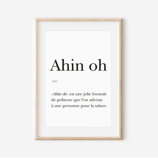 "Ahin" poster - Greeting in Attié