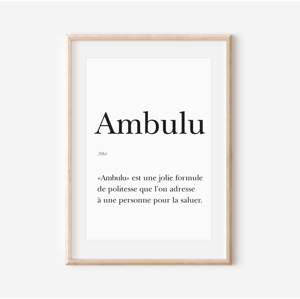 Poster "Ambulu" - Hello in Téké