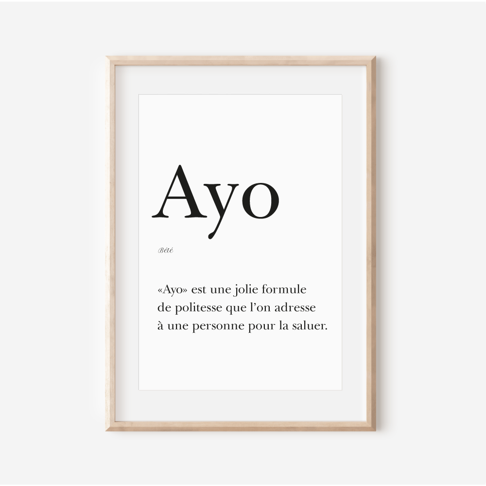 Affiche "Ayo" - Salutation en Bété