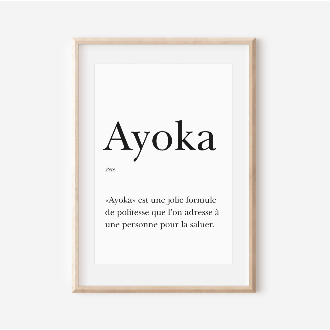 Affiche "Ayoka" - Salutation en Bété