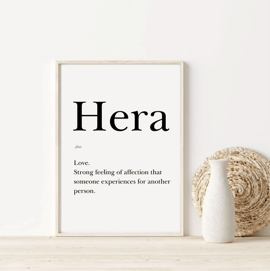 "Hera" definition - Love in Dholuo - English text - 30x40 cm, 12"x16"