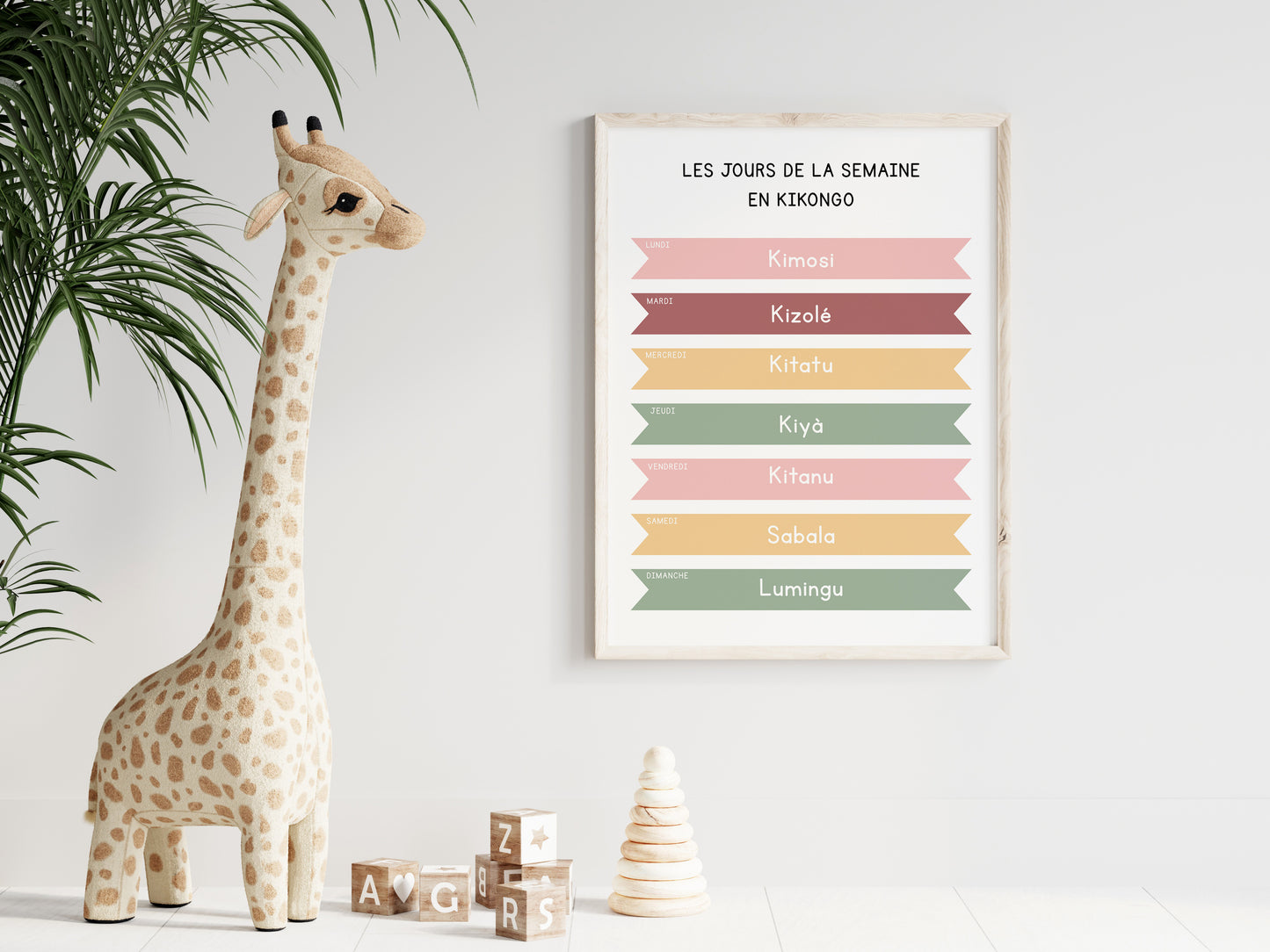 Days of the week in Yipunu - Poster 30x40 cm - Educational Print