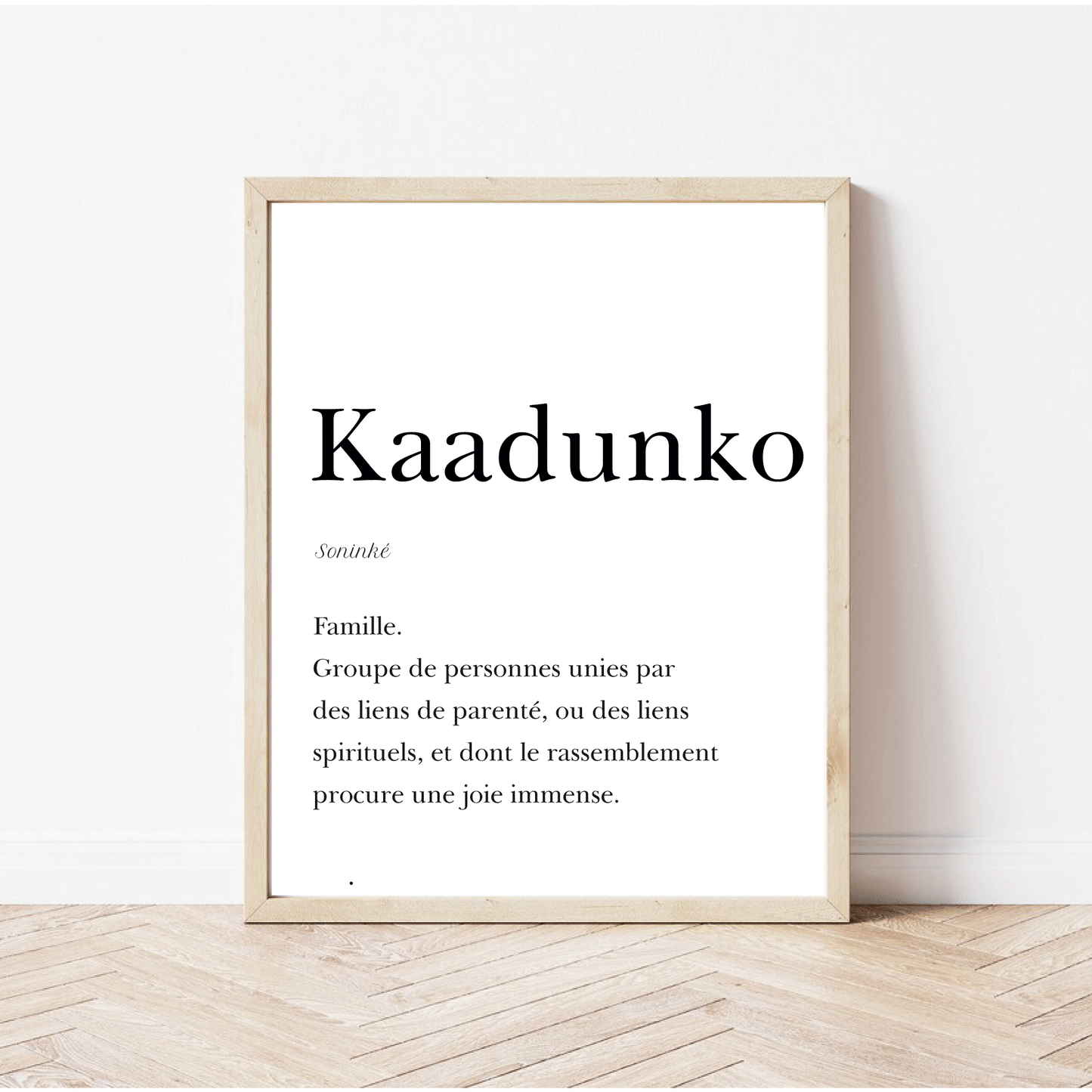 Affiche Famille en Soninké  "Kaadunko " - 30x40 cm