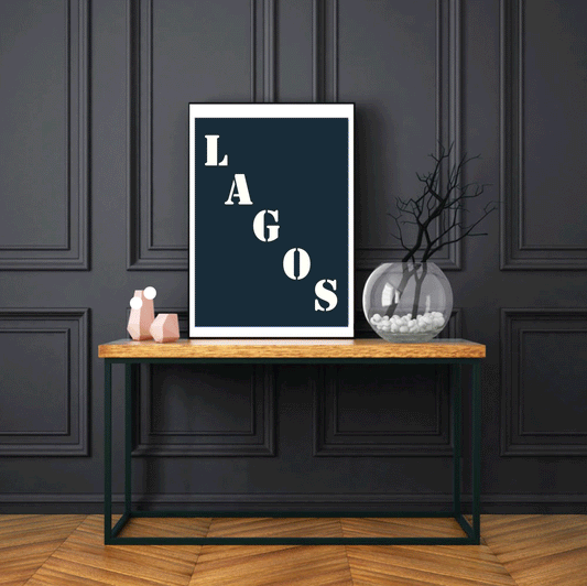 Affiche "Lagos" bleu nuit