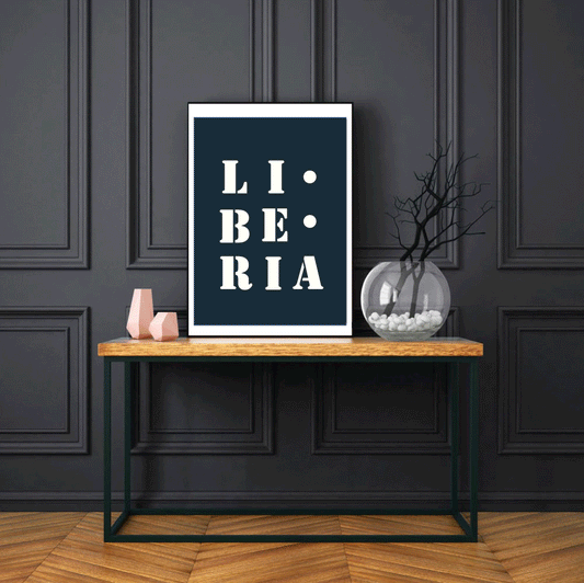 Affiche "Libéria" bleu nuit