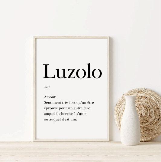 Affiche Amour en Lari, "Luzolo" - 30x40 cm
