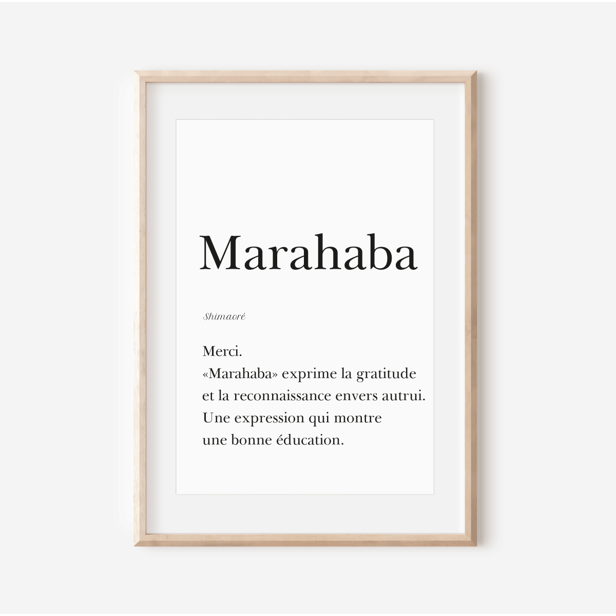 Merci en Shimaoré - Affiche "Marahaba"