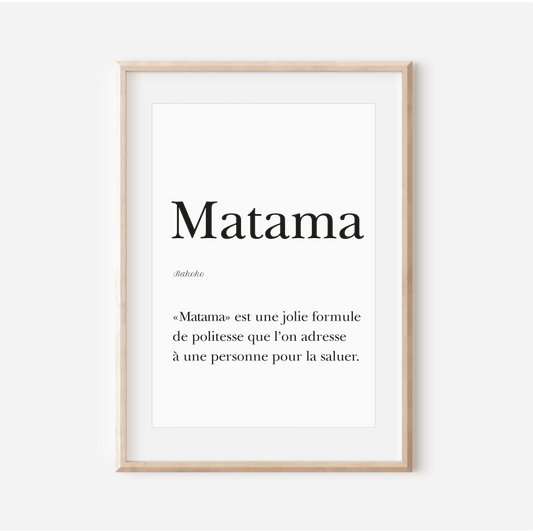 Poster "Matama" - Greeting in Bakoko