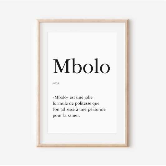 Affiche "Mbolo" - Affiche Bonjour en Myènè