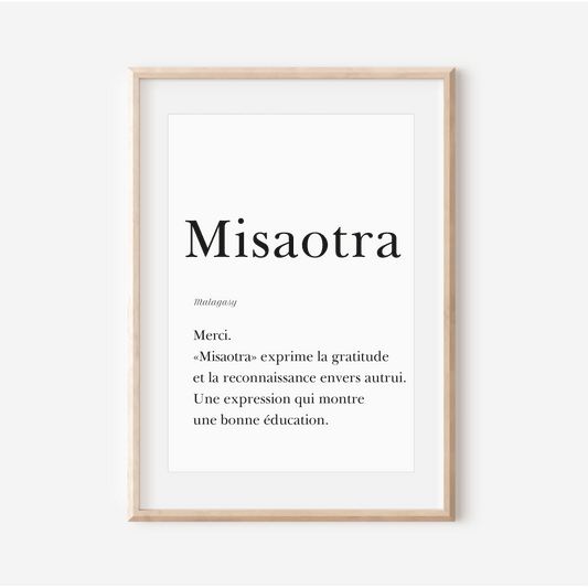 Merci en Malagasy - Affiche "Misaotra"
