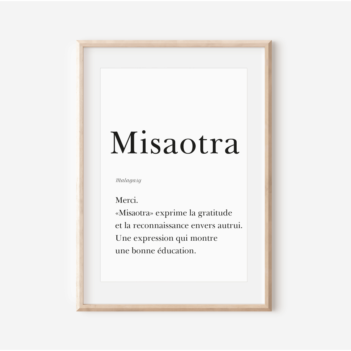 Merci en Malagasy - Affiche "Misaotra"