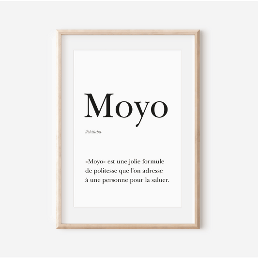 Affiche "Moyo" - Bonjour en Tshiluba -