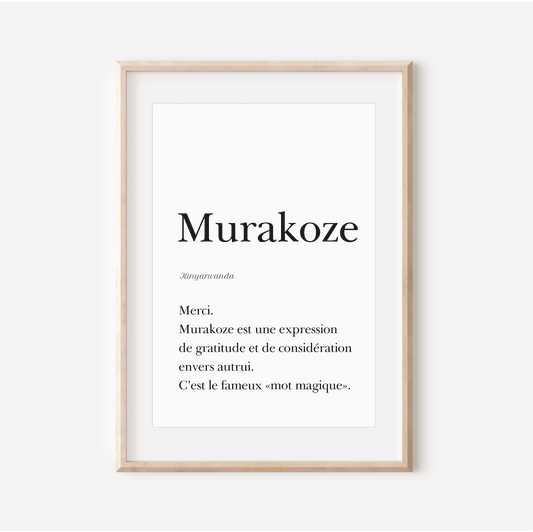 Merci en Kinyarwanda - Affiche "Murakoze"