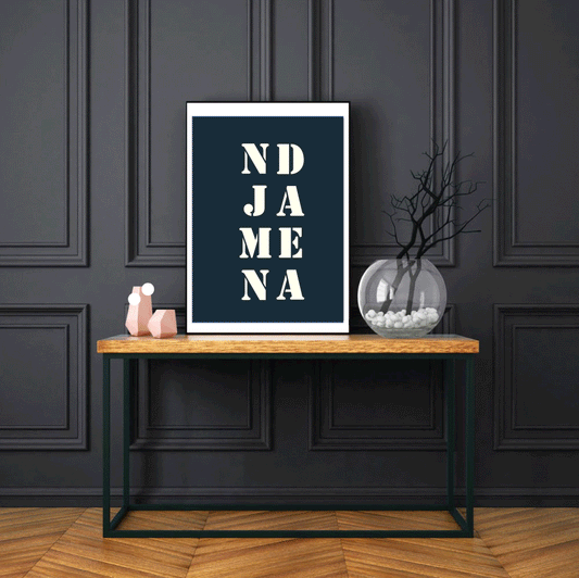 Affiche "Ndjamena" bleu nuit