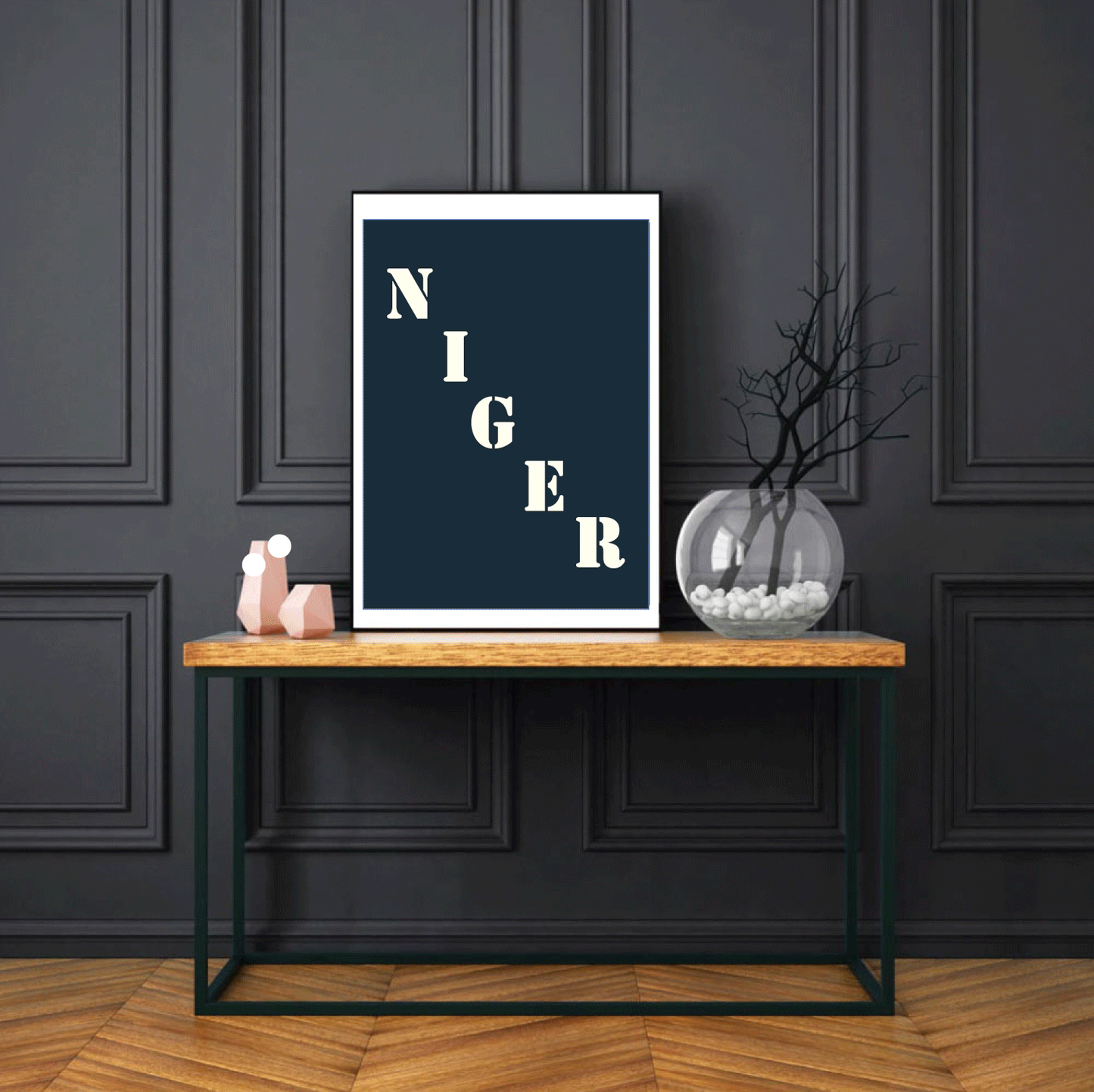 Affiche "Niger" bleu nuit