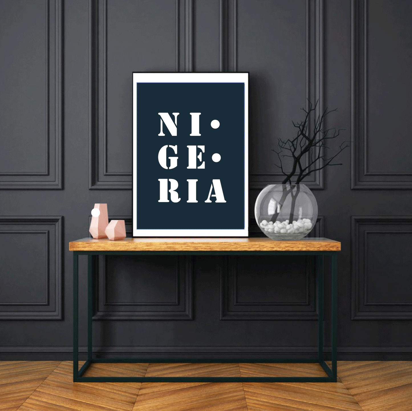 Affiche "Nigeria" bleu nuit