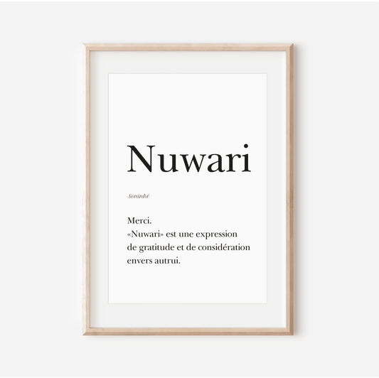 Thank you in Soninké - "Nuwari" poster - 30x40 cm