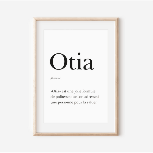 Affiche "Otia" - Salutation en Ghomala