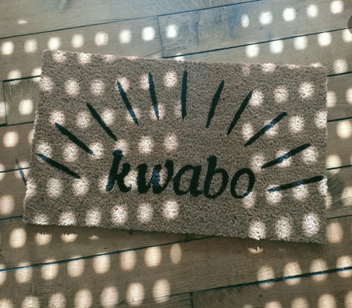 "Kwabo" door mat- "Welcome" in Fongbe