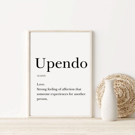 "Upendo" definition - English text - 30x40 cm, 12"x16"