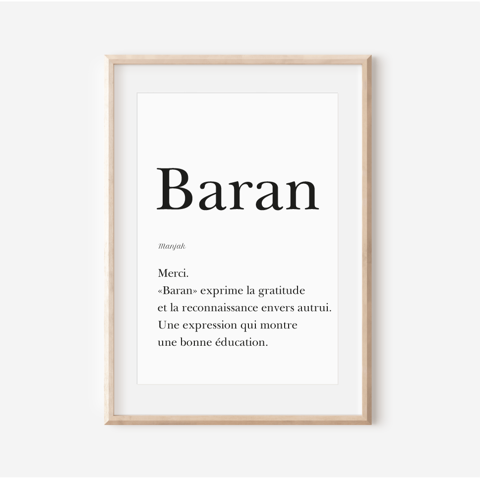 Merci en Manjak - Affiche "Baran"