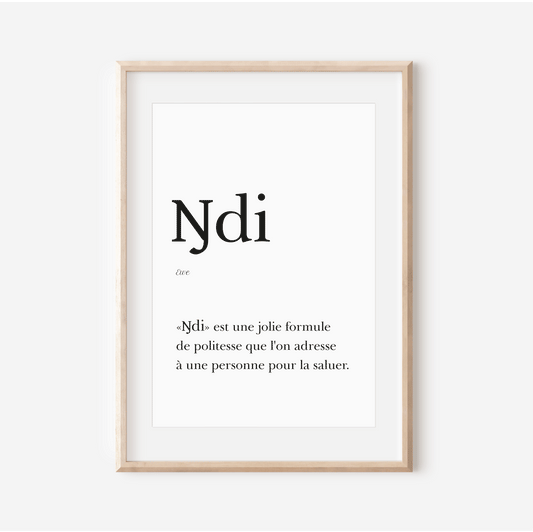 Poster "Ndi" - "Hello" in Ewe