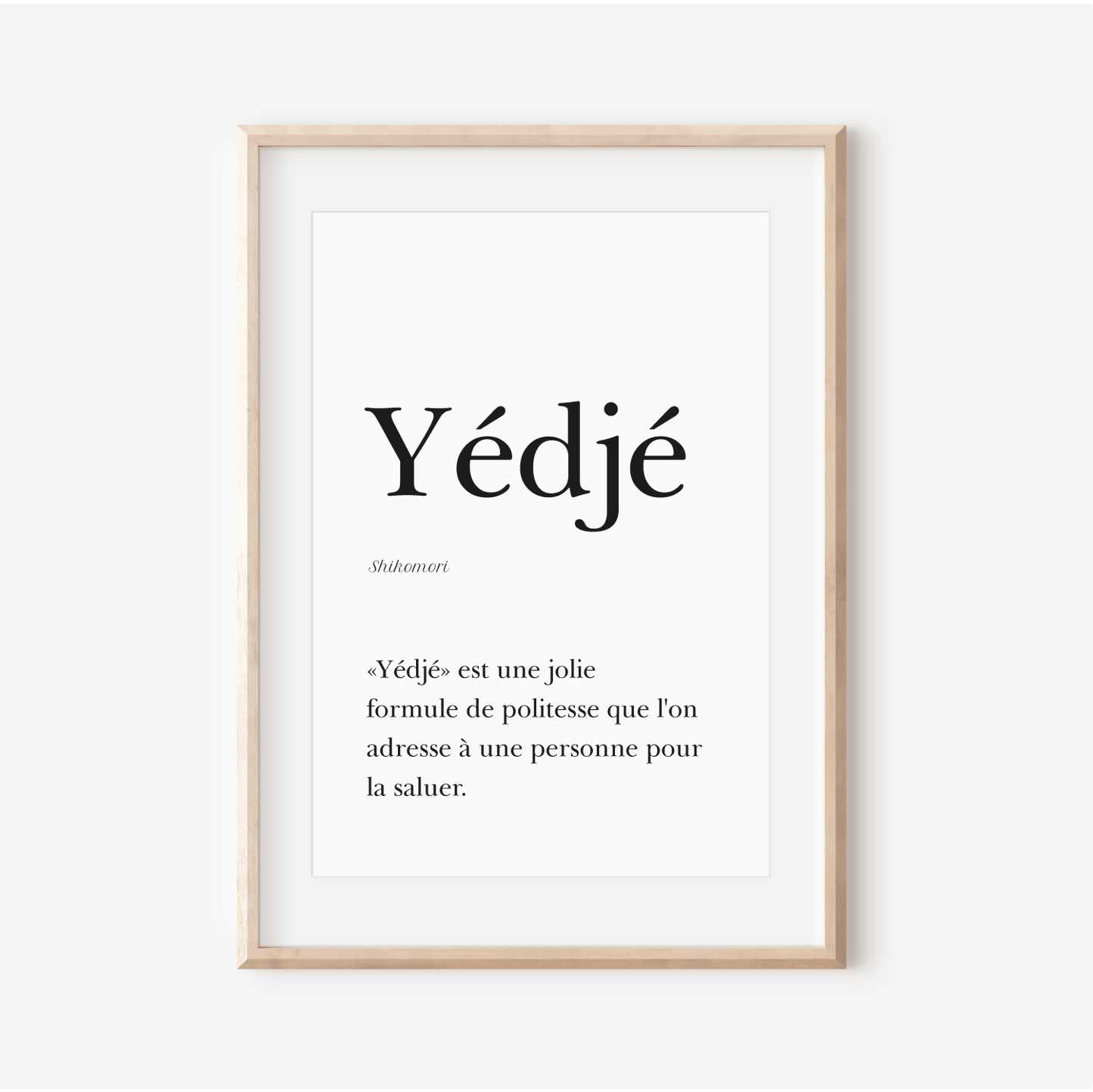 Affiche "Yédjé" - Bonjour en Shikomori