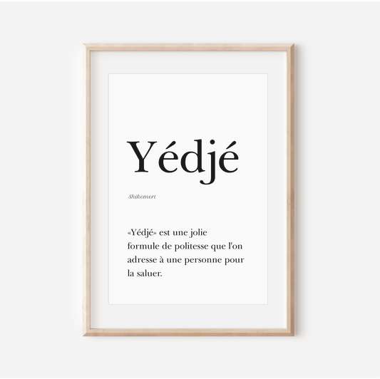 Affiche "Yédjé" - Bonjour en Shikomori