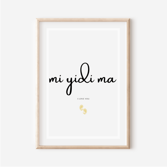 I love you in Fulfulde - "Mi yidi ma" print -  30x40 cm