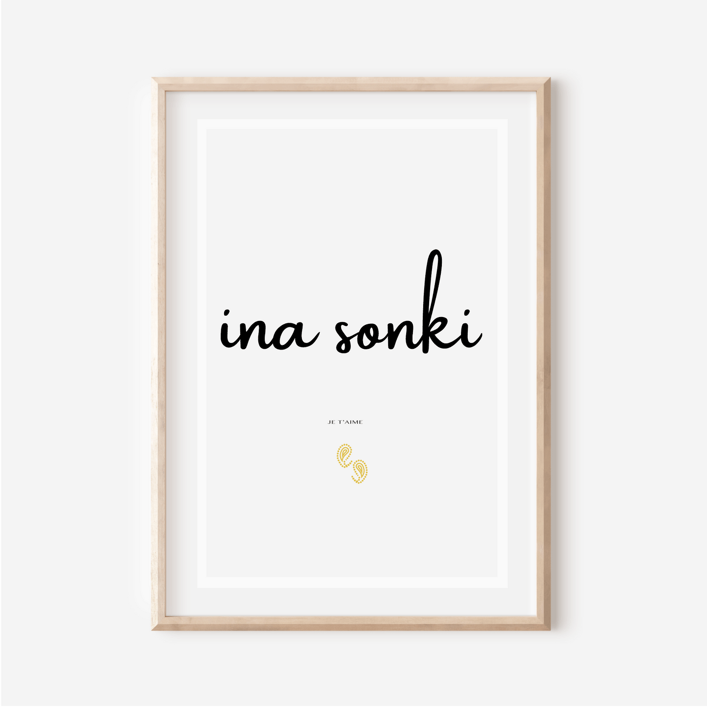 Affiche "Je t aime" en Haoussa - "Ina Sonki" (Adressé à une femme)