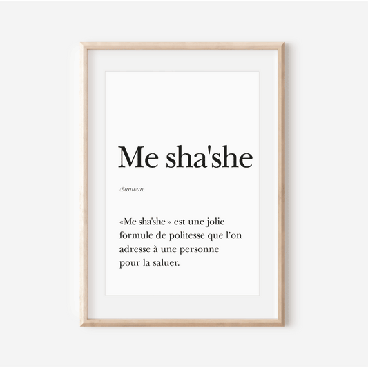 Affiche "Me sha'she" 