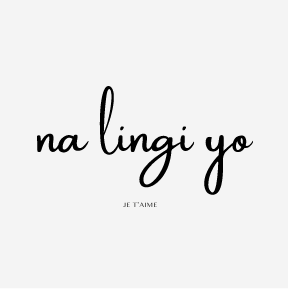 Affiche "Je t aime" en Lingala - "Na lingi yo" - 30x40 cm