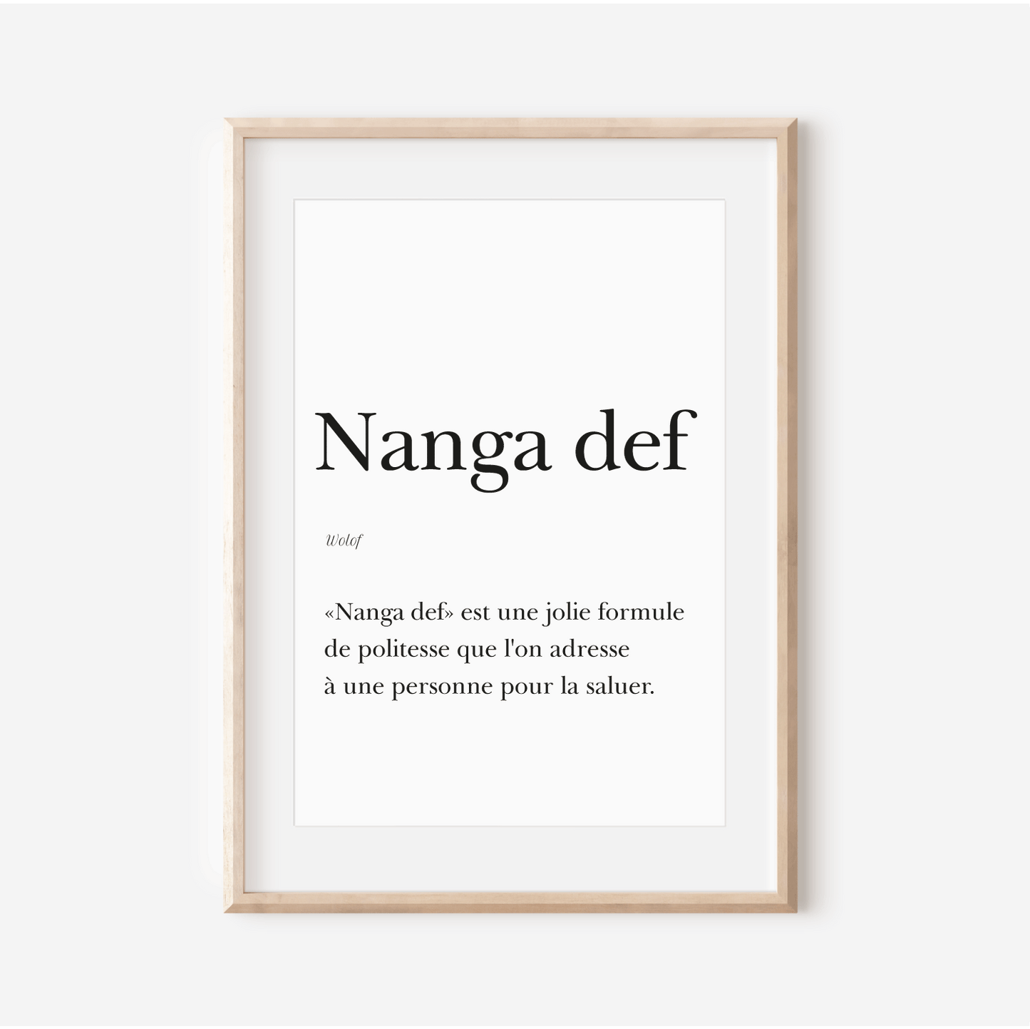 "Nanga def" poster - "How are you?" in Wolof