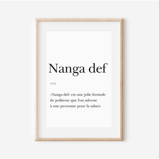 Affiche "Nanga def" - "Comment ça va?" en Wolof