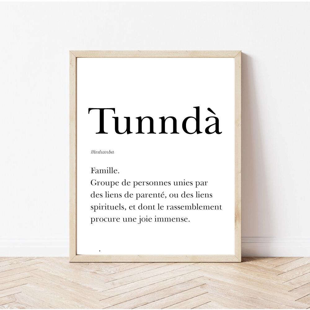 Affiche Famille en Medumba  "Tunndà" - 30x40 cm