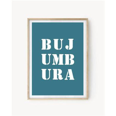Affiche "Bujumbura" bleu turquoise