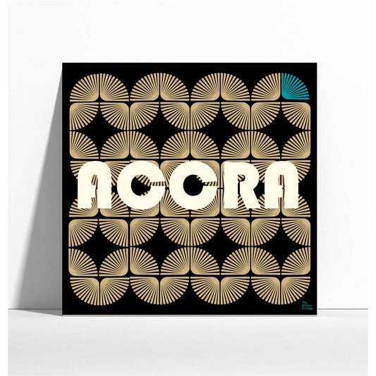 Affiche style rétro "Accra"  - collection "My African Vintage"