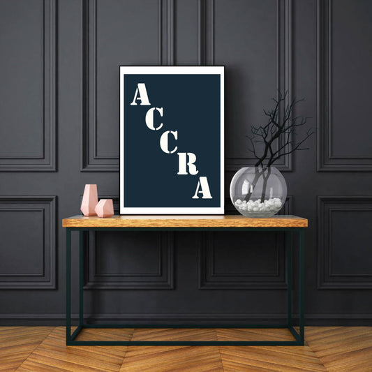 Affiche "Accra" bleu nuit - 30x40 cm