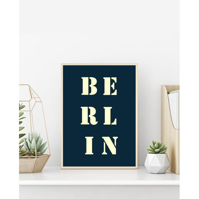 Midnight blue "Berlin" poster