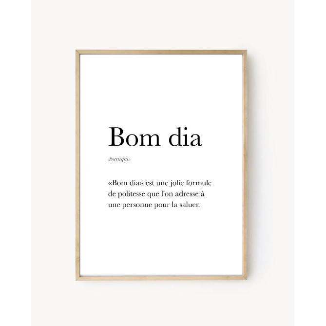 Affiche Bonjour en Portugais - "Bom dia"