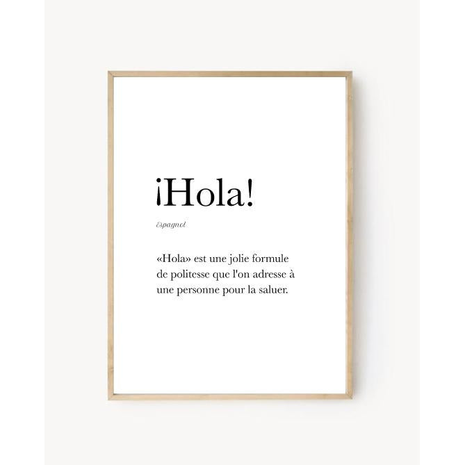 Hello  in Spanish - "Hola"