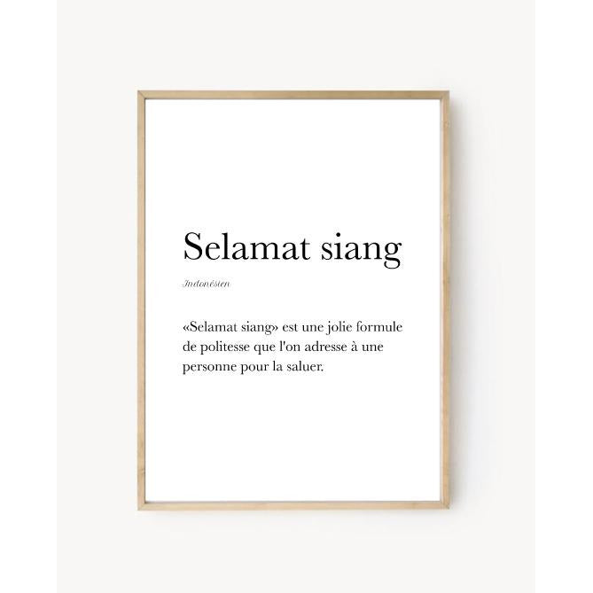 Greeting in Indonesian - "Selamat Siang"