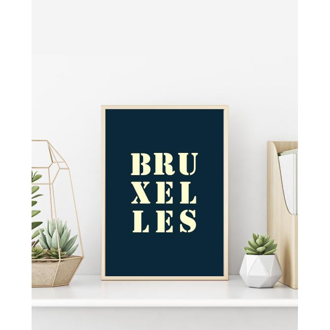 Affiche "Bruxelles" bleu nuit