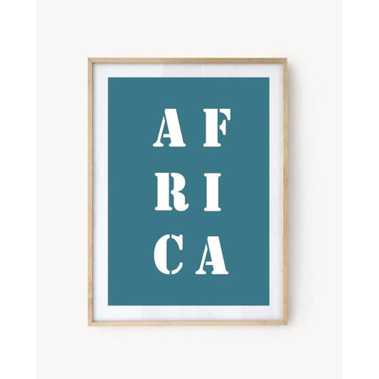 Affiche "Africa" bleu turquoise
