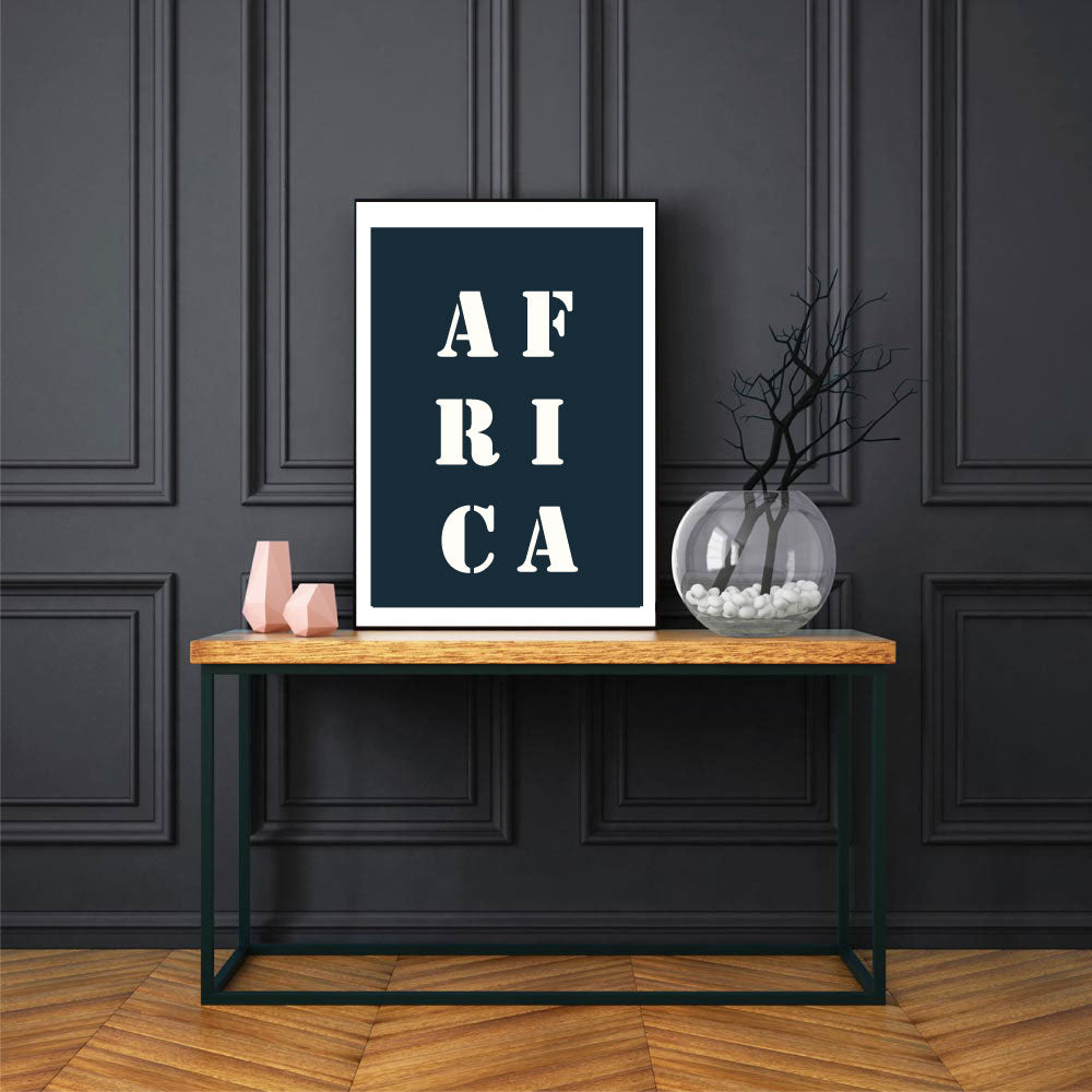 Affiche "Africa" bleu nuit