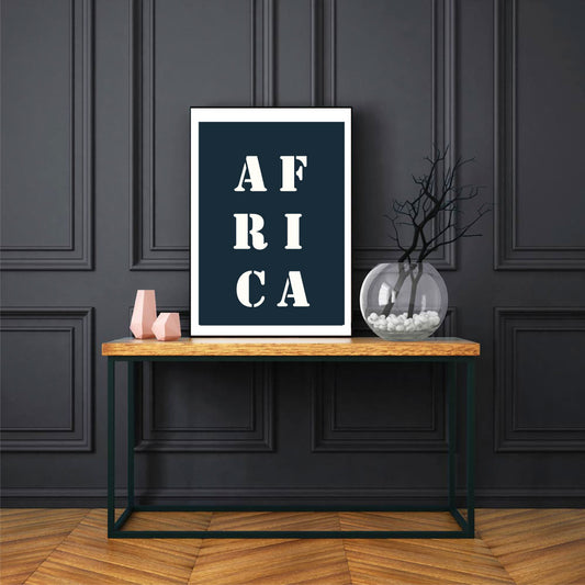 Affiche "Africa" bleu nuit