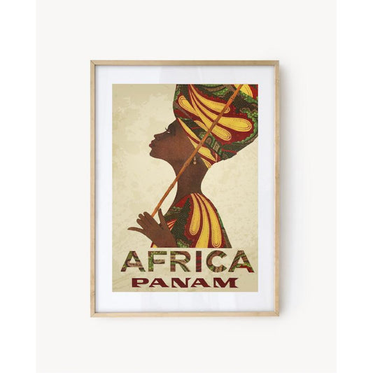 African Vintage Travel Poster  ​​- Pan American World Airways - 12" x 16"