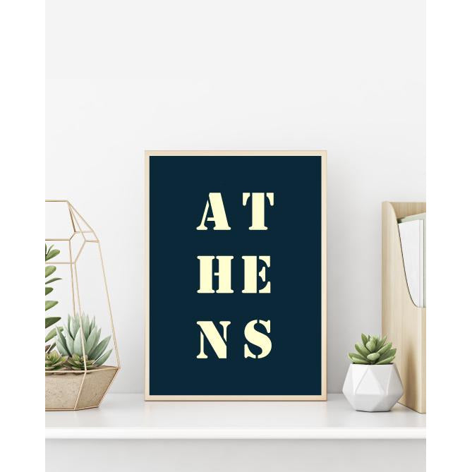 Poster "Athens" midnight blue